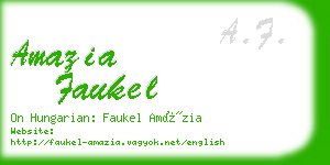 amazia faukel business card